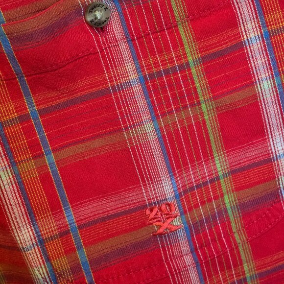 Men's TWENTYX by WRANGLER Red Plaid Long Sleeve Button Down Shirt sz XXL - Picture 3 of 4
